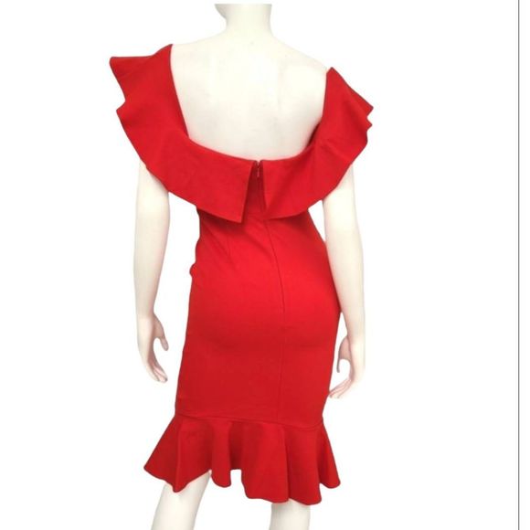 NWT Forever 21 Red Off Shoulder Dress Medium - Picture 5 of 7